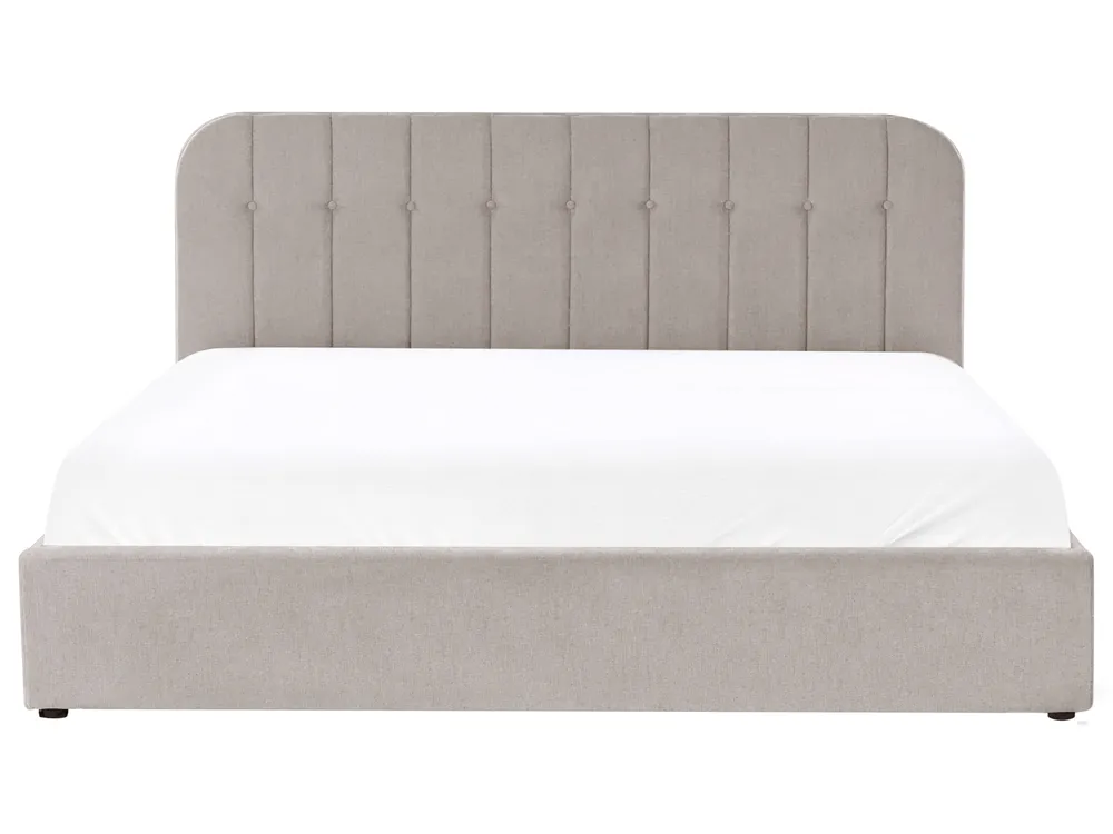 Bett mit Stauraum CHALLANS Chenillegewebe Taupe 180 x 200 cm_1023089