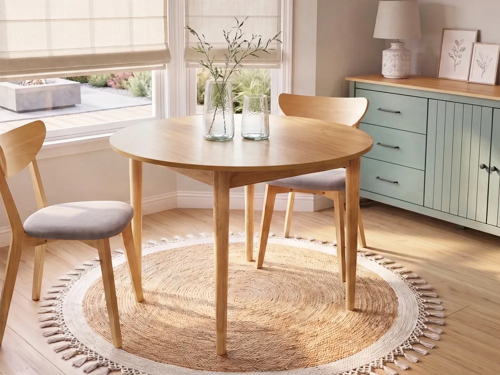 Extending Dining Table ECHO Light Oak 107/137 cm 107 cm_1084729
