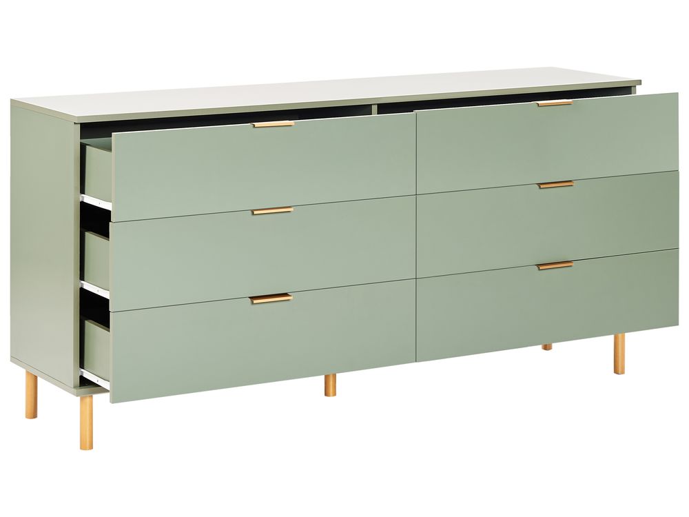 6 Drawer Chest Green WALPOLE Beliani