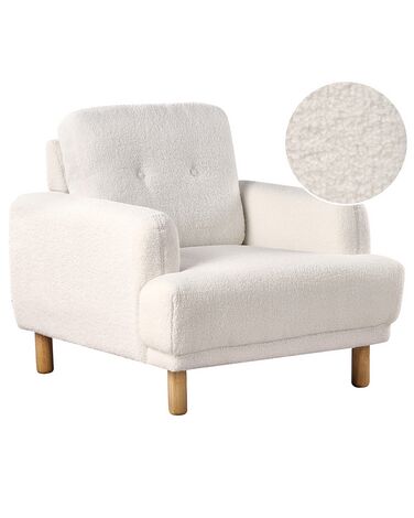 Fauteuil en bouclé blanc TUVE