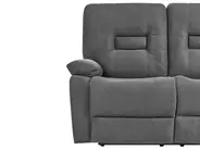 Manual Recliner Living Room Set 4 Seater BERGEN Fabric Graphite Grey_1064705