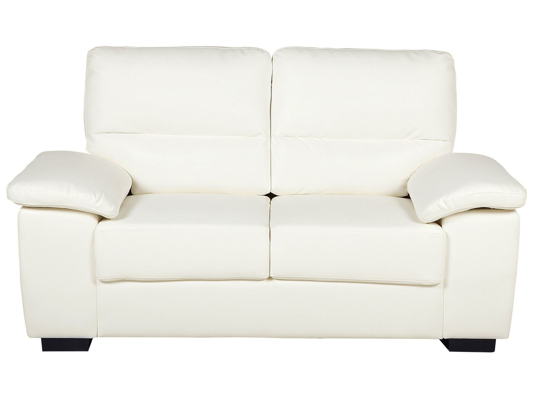 2 Seater Faux Leather Sofa Cream VOGAR_676537