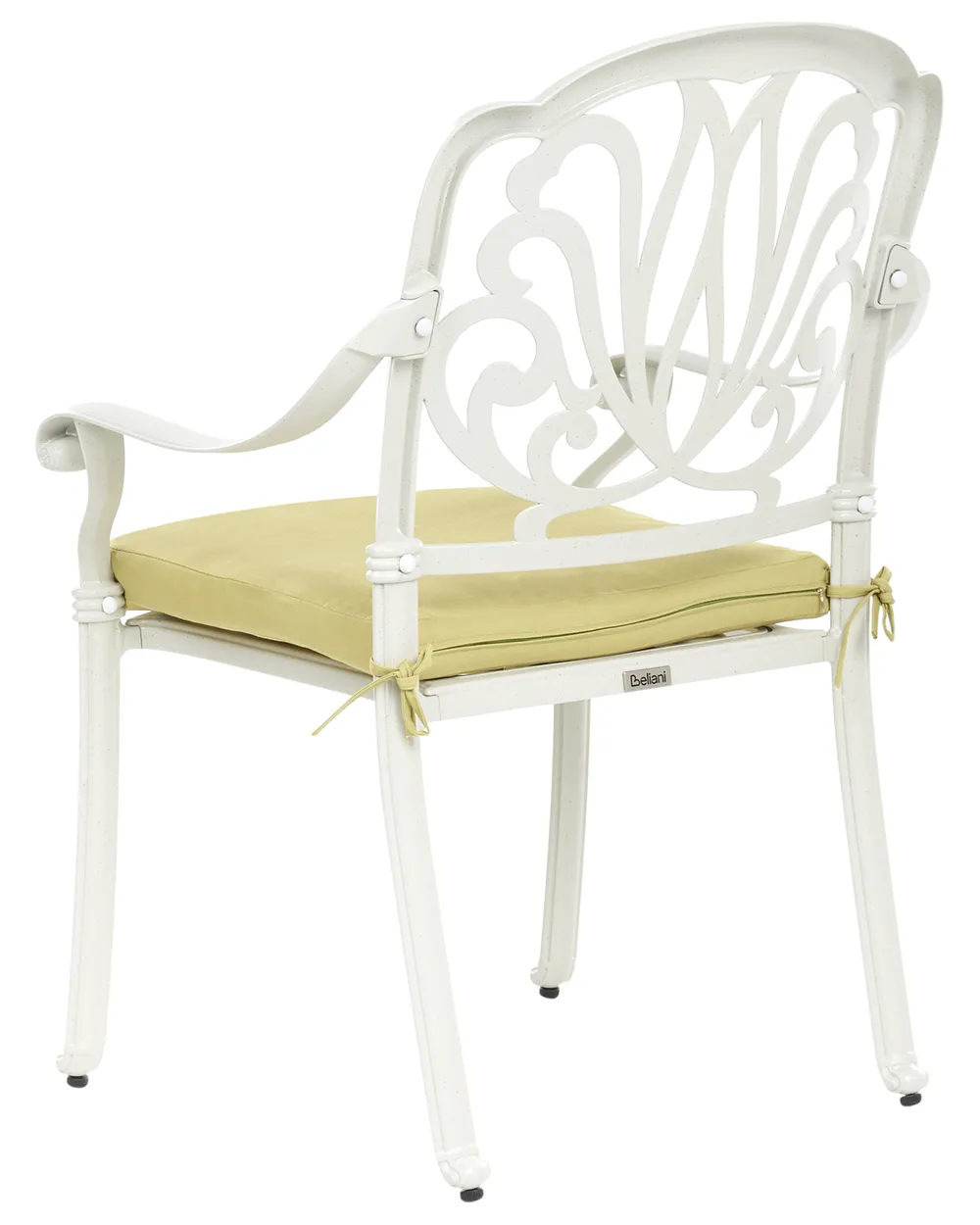Set of 4 Garden Chairs with Cushions ANCONA Metal Off-White_1005000