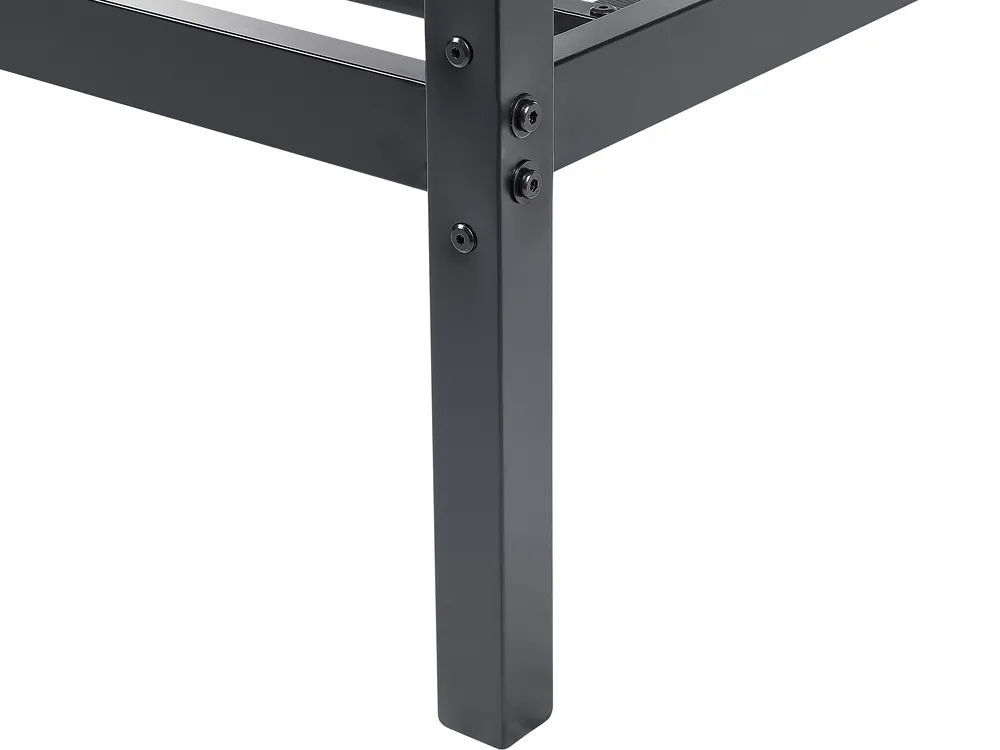 Four Poster Bed Metal LESTARDS 160 x 200 cm (EU King Size) Black_863407