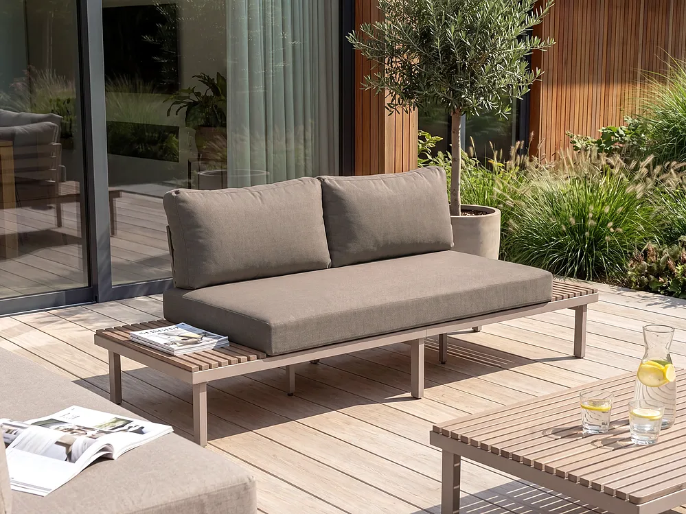 Garden Sofa 2 Seater FIVIZZANO Acacia Wood Beige