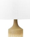 Lampa stołowa ceramiczna beżowa z szarym CALVAS_843214