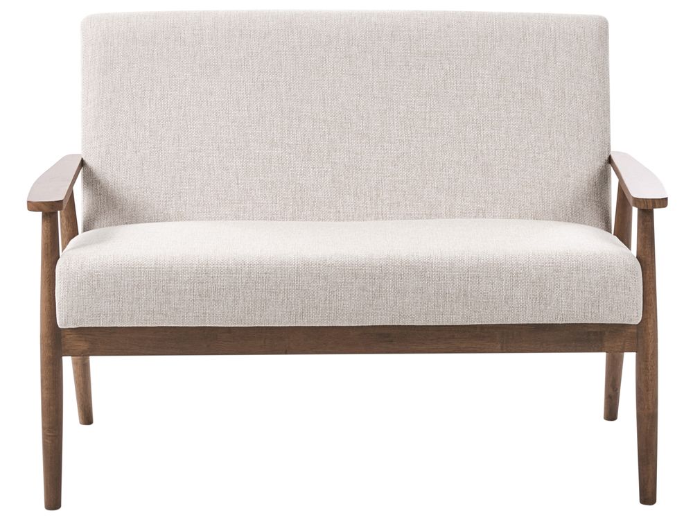 Canapé 2 places ESRUM Tissu Marron foncé/beige