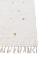 Bavlnený koberec s bodkami 140 x 200 cm krémová biela ASTAF_908023