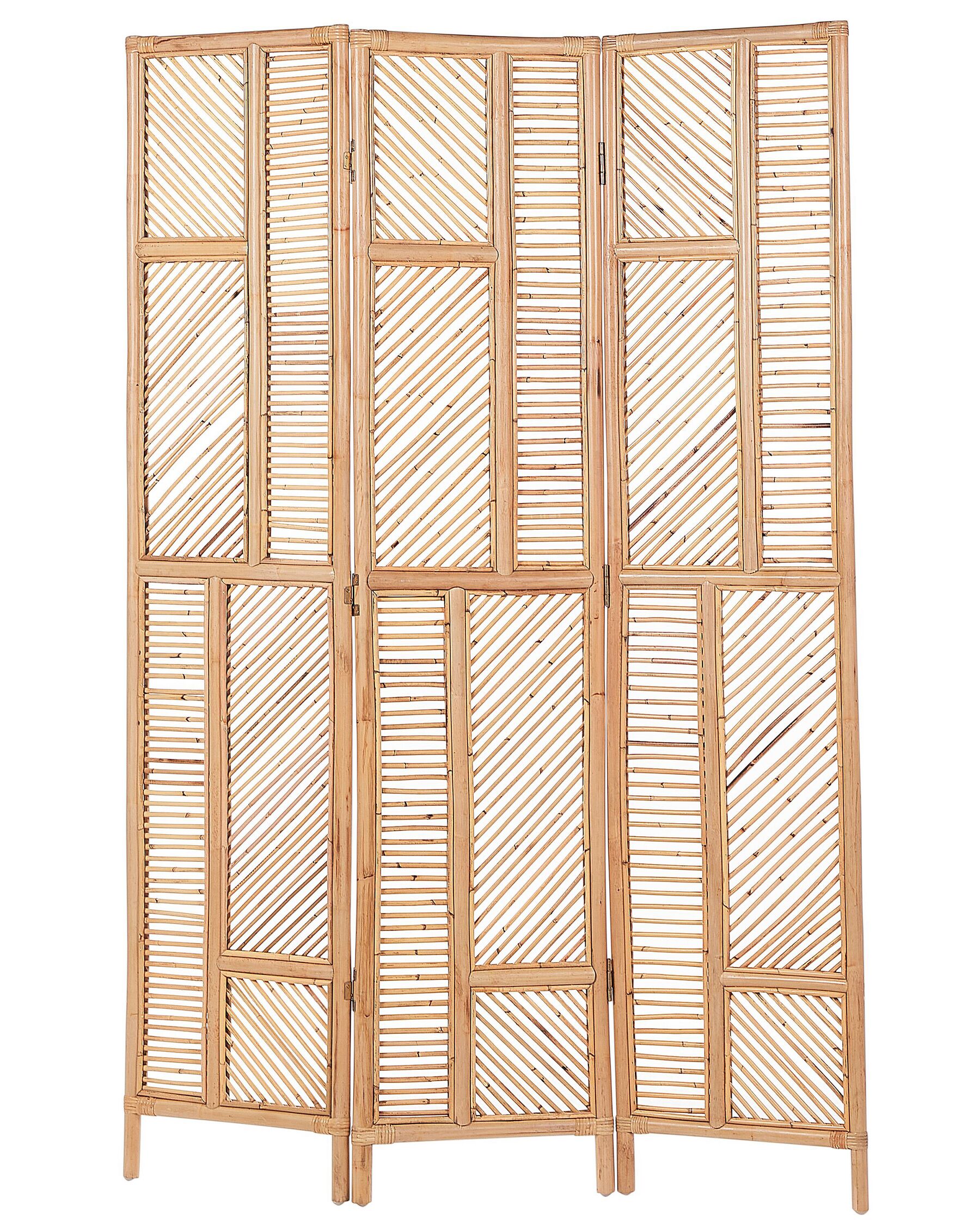 Folding Rattan 3 Panel Room Divider 117 x 180 cm Natural LAMEZIA_866492