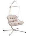 Hanging Chair with Stand ALGHERO Metal Beige