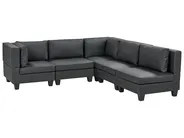 Modular Corner Sofa 5 Seater UNSTAD Faux Leather Black Left Hand_936817