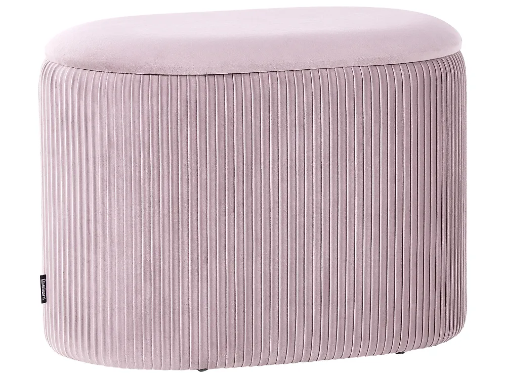 Pouf mit Stauraum RICHLAND Samtstoff Rosa