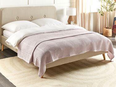 Cotton Bedspread 220 x 240 cm Pink CHAGYL