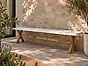 Banco de jardín OLBIA 200 cm Cemento Blanco