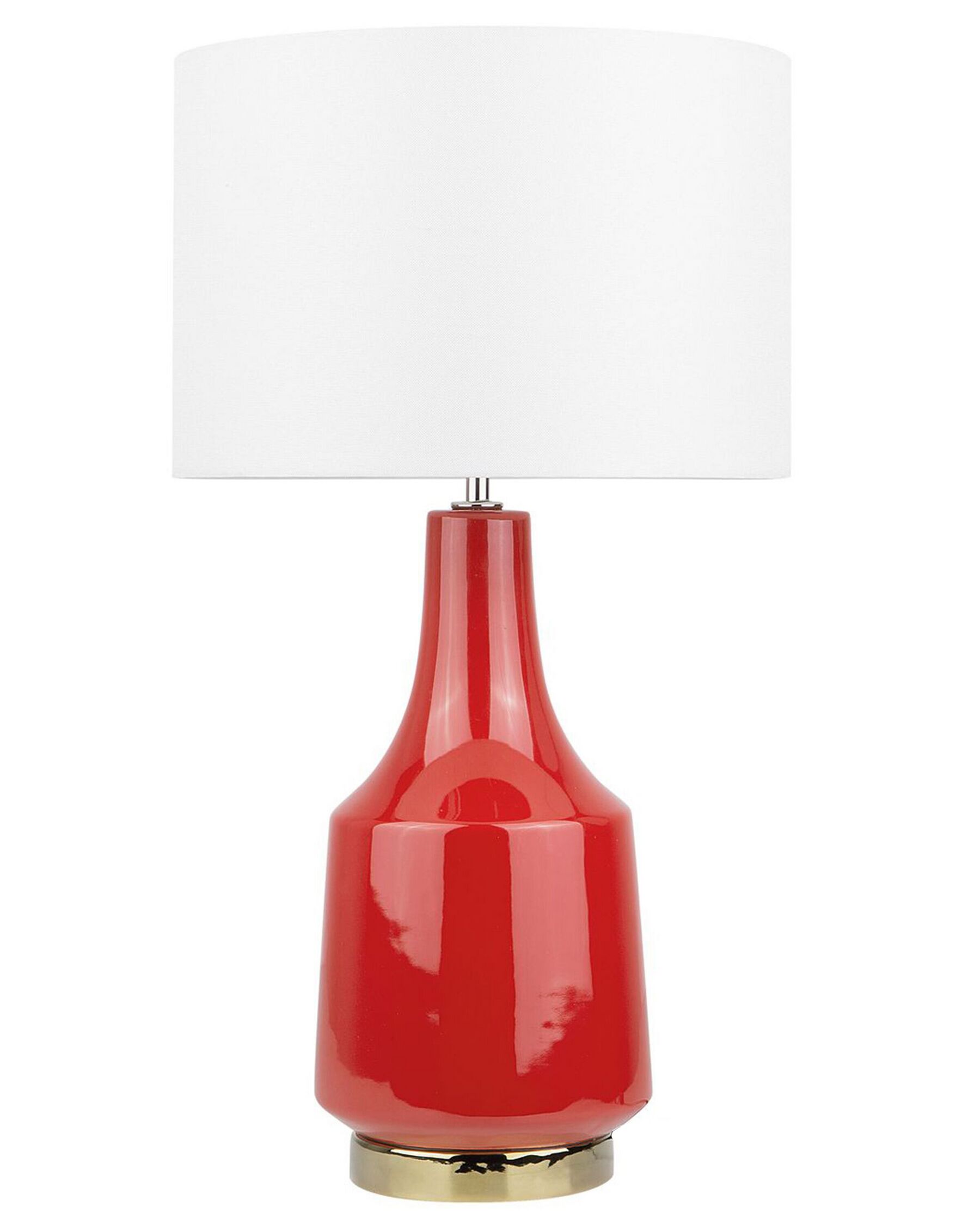 Tischlampe rot 60 cm Trommelform TRIVERSA_690619