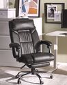 Krzesło biurowe regulowane ekoskóra czarne LUXURY_739422
