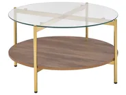 Coffee Table LOVELL Tempered Glass Gold_937277