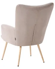 Poltrona Wingback VEJLE con poggiapiedi Tessuto Beige_912972
