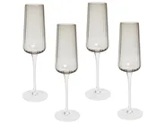 Zestaw 4 kieliszków do szampana flet QUARTZ 230 ml Szary_912663