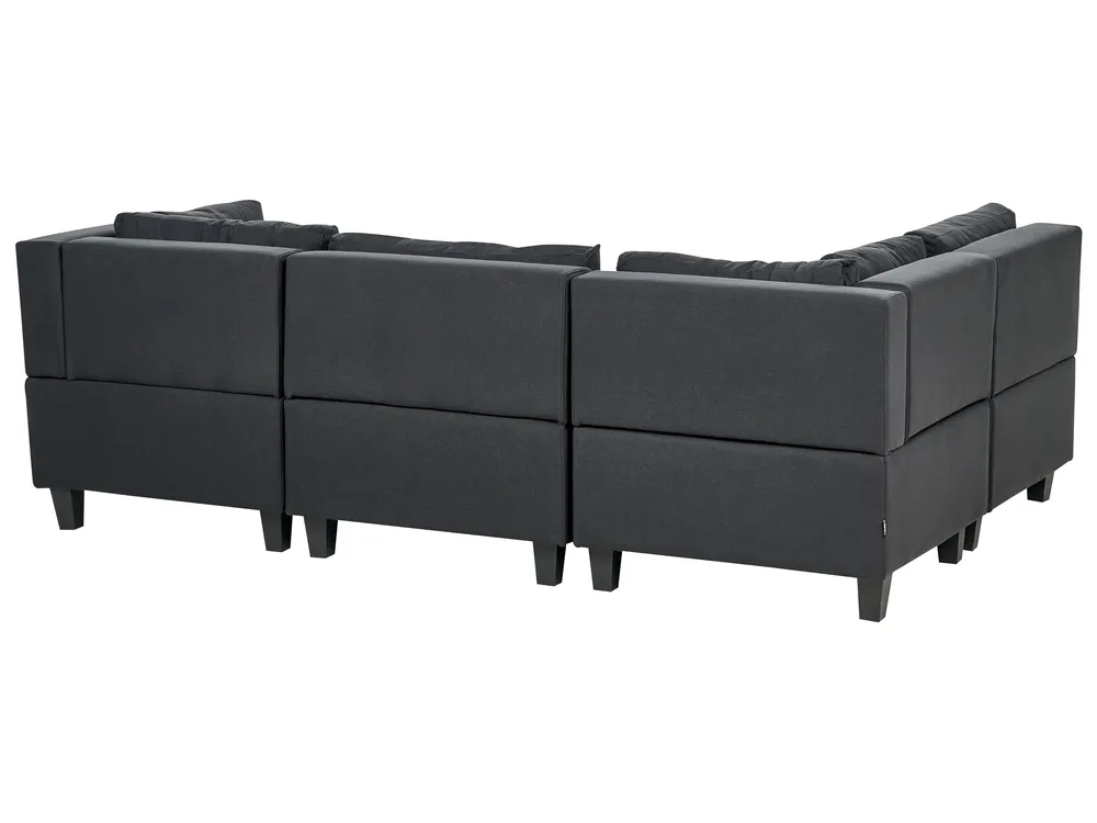 Modular Corner Sofa 4 Seater UNSTAD Fabric Black Right Hand_924722