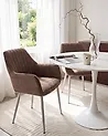 Set of 2 Dining Chairs WELLSTON Fabric Brown