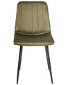 Lot de 4 chaises de salle à manger en velours vert olive KALISPELL_929224