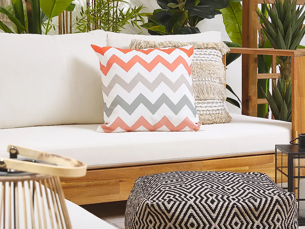 Set di 2 cuscini da esterno LAGARO Trama Chevron 45 x 45 cm Multicolore_1177911
