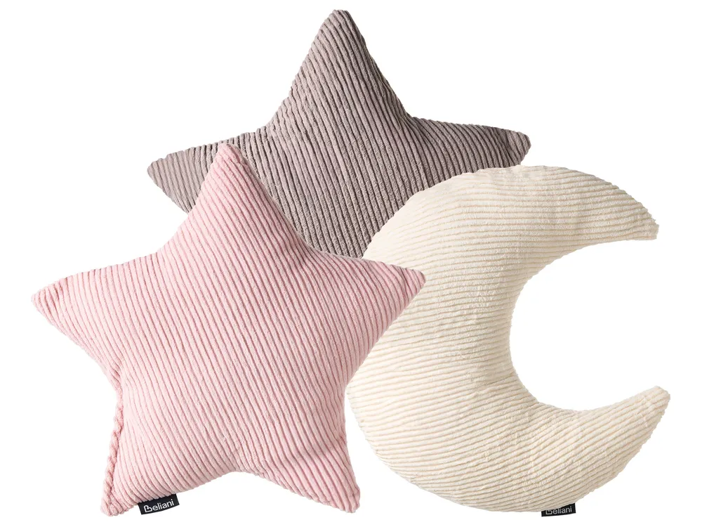 Zestaw 3 poduszek dekoracyjnych LUNA Sztruks 35 x 30 cm 35 x 35 cm Kolorowy Jednolity