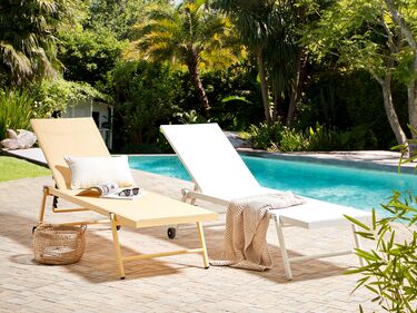 Aluminium Reclining Sun Lounger White PORTOFINO