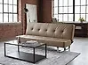 Sofa Bed 3 Seater DERBY Faux Leather Beige