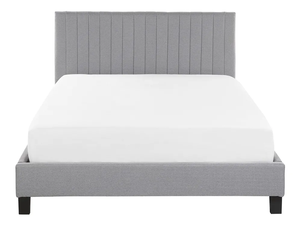 Bett mit Lattenrost Stoff POITIERS 140 x 200 cm Hellgrau_793423