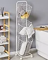Basket Stand AYAPAL with Wheels Metal White