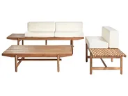 Conjunto de jardín con mesa 3 plazas GIAVENO Madera de acacia Blanco crema_958689