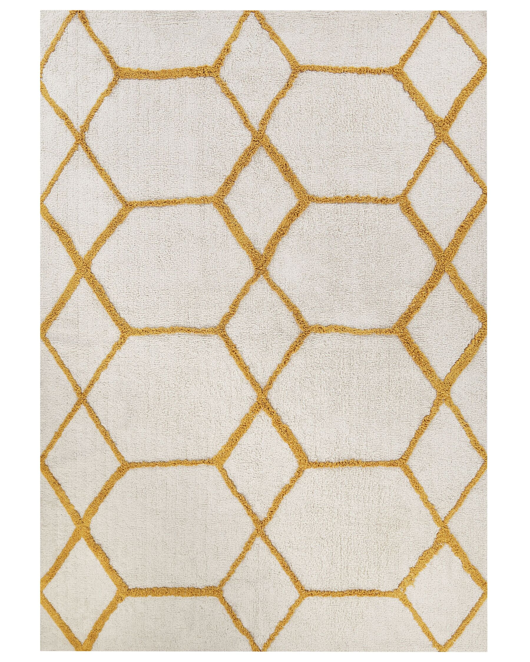 Bavlnený koberec 160 x 230 cm krémová biela/žltá BEYLER_842984