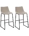 Conjunto de 2 sillas de bar FRANKS Beige