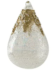 Set of 25 Baubles ICICLE Glass Transparent/ Gold_1028441
