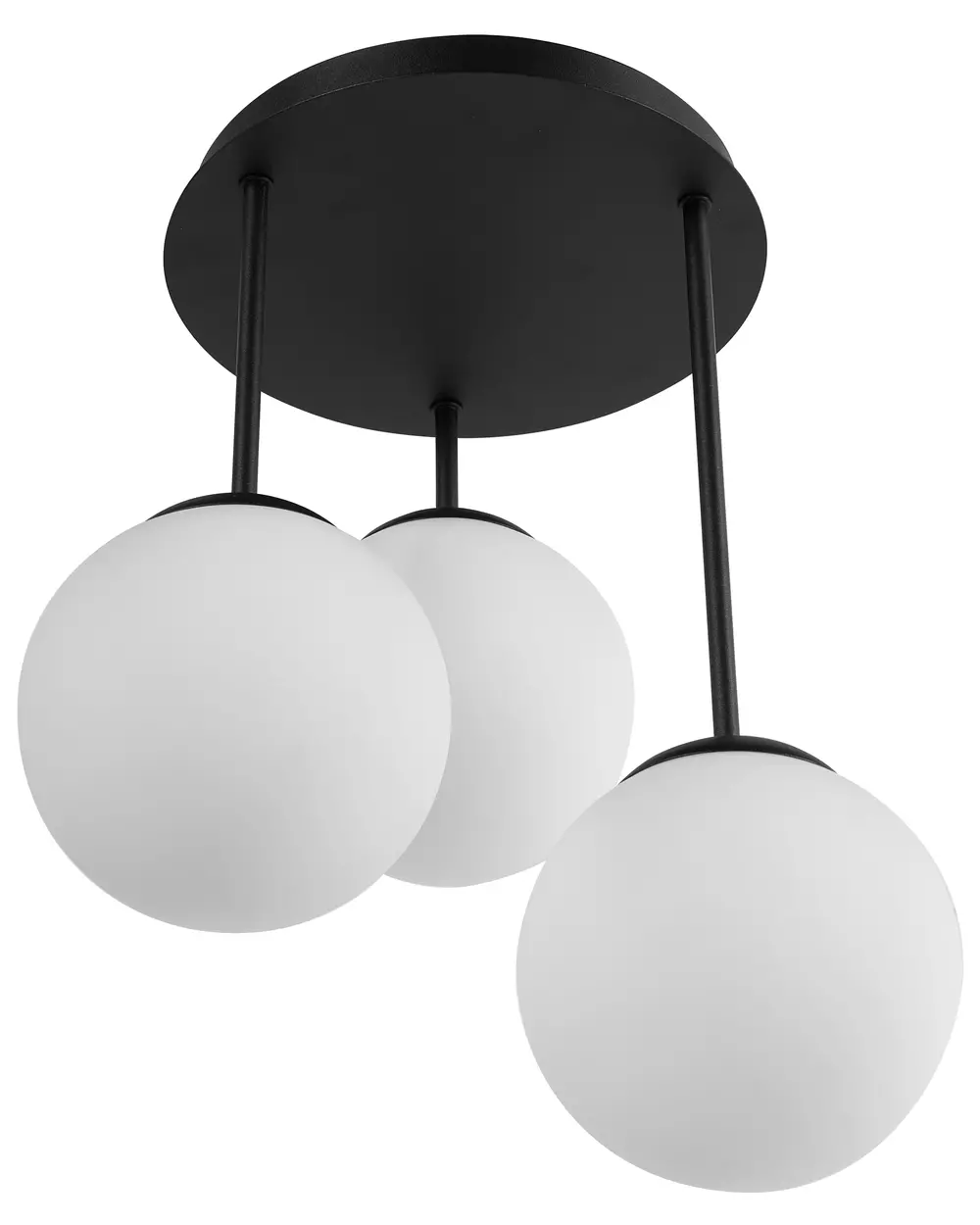 3 Light Pendant Lamp RIANA Glass Black_1029090