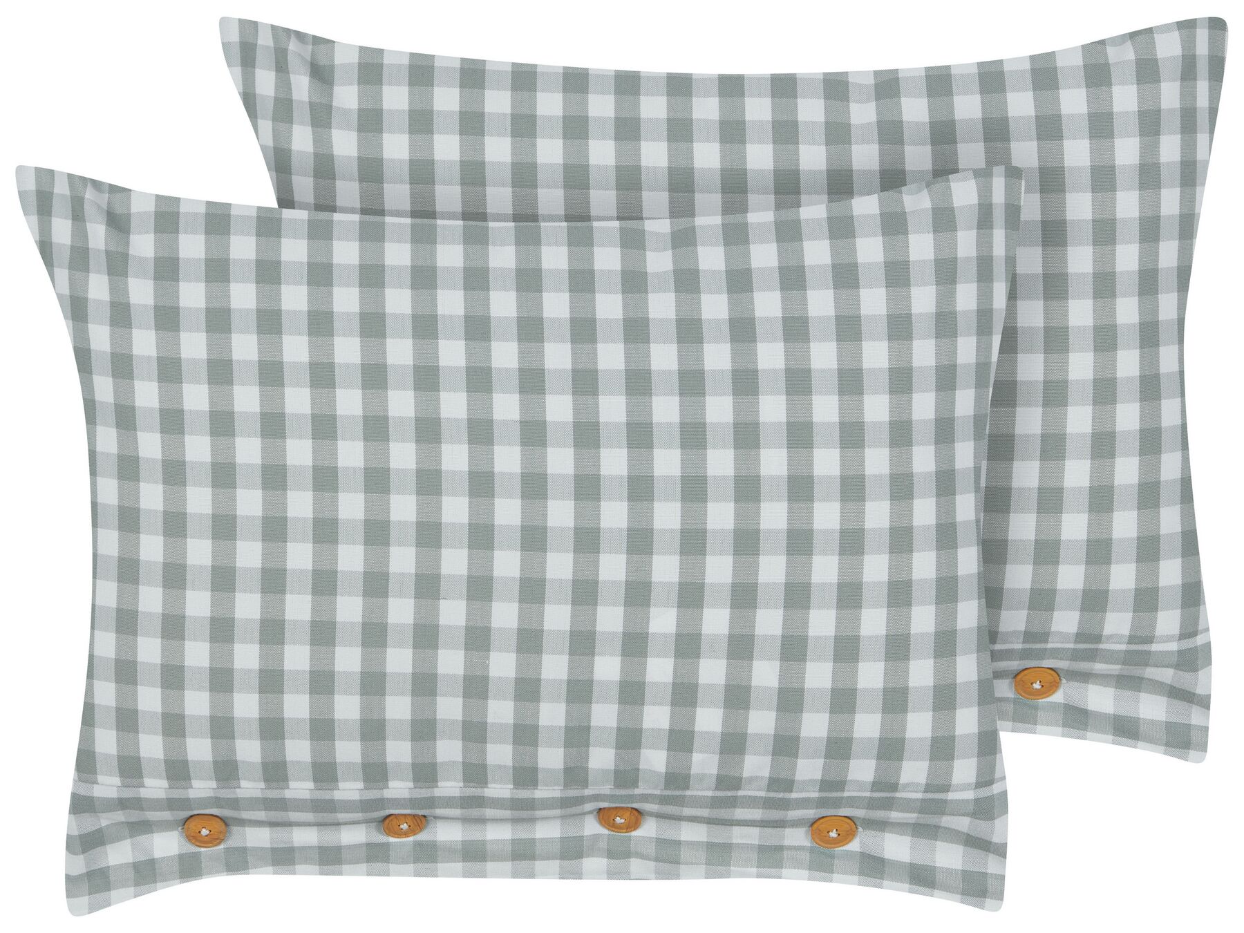 Lot de 2 coussins décoratifs avec motif à carreaux 40 x 60 cm vert et blanc TALYA_902079