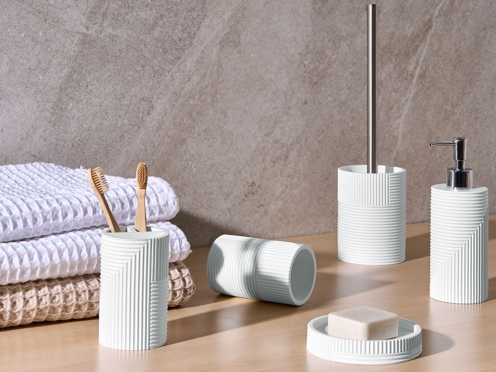 Set de 5 accesorii pentru baie SEPAHUA Alb