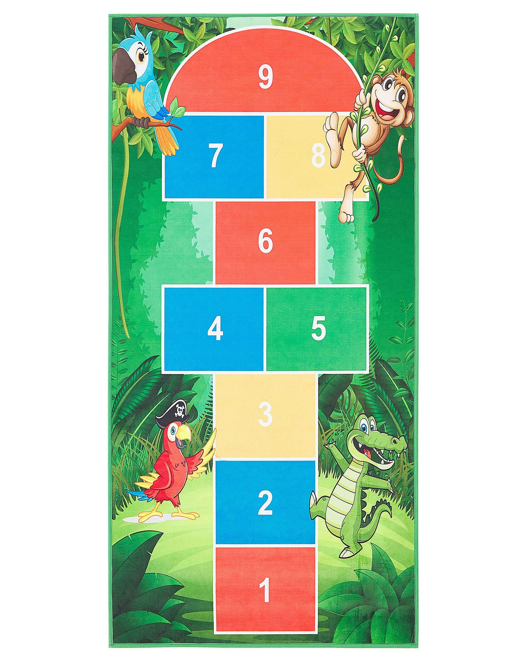Dywan dziecięcy gra w klasy 80 x 150 cm zielony BABADAG_779904