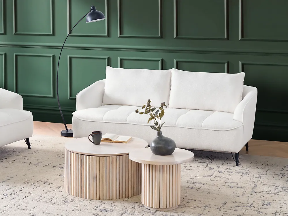 Sofa 3 Seater HOBRO Boucle White_1183983