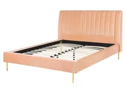 Bed Velvet MARVILLE 160 x 200 cm (EU King Size) Peach Pink_773409