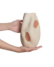 Jarrón para flores BATOIDEA 25 cm Gres Beige claro_1185199
