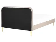 Bed Velvet FLAYAT 160 x 200 cm (EU King Size) Light Beige_834262