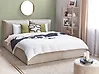 Ottoman Bed BAJONNA Velvet Beige 180 x 200 cm (EU Super King)