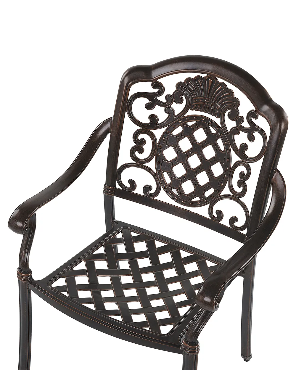 Set di 4 sedie da giardino con cuscini SALENTO Metallo Marrone scuro_765565