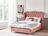 Łóżko welurowe 140 x 200 cm różowe AYETTE_832175