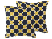 Set di 2 cuscini MUSCARI 45 x 45 cm Cotone Giallo Blu Trama Ikat_769144