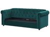Sofa rozkładana welurowa zielona CHESTERFIELD_765919