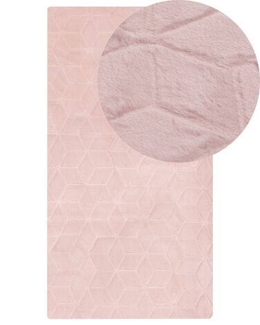 Tappeto pelle sintetica rosa 80 x 150 cm THATTA